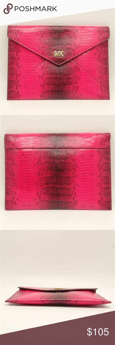 Michael Kors Barbara Medium Ultra Pink Clutch 